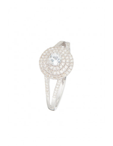 Bague Or Blanc 375/1000 "Darwin" D 0,33 cts/94  WT 0,25 cts/1